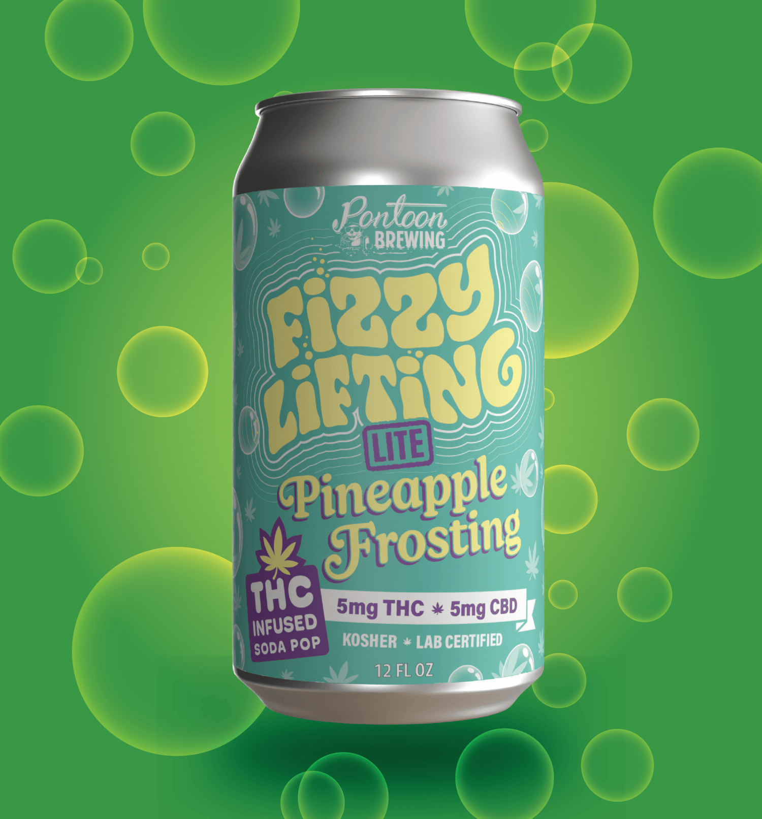 Fizzy Lifting Lite Pineapple Frosting – 4‑Pack (5mg Delta‑9 | Light Lift THC Soda) - Fizzy Lifting Infused Beverages