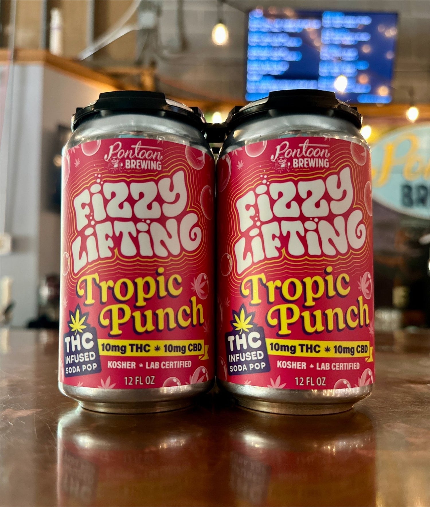 Fizzy Lifting Tropic Punch THC Soda – 4‑Pack (10mg Delta‑9 | Fast‑Acting Tropical Drink) - Fizzy Lifting Infused Beverages