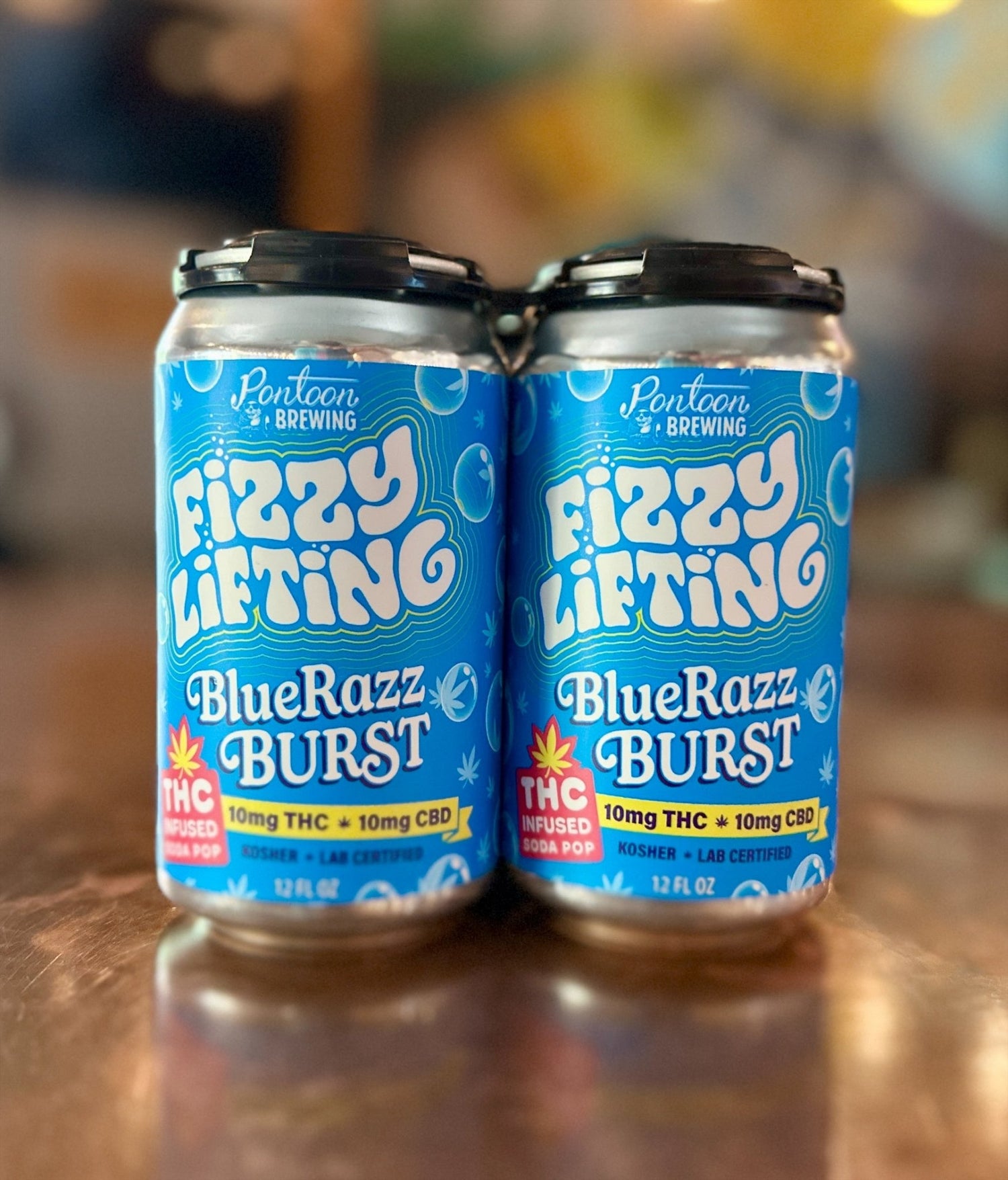 Fizzy Lifting Blue Razz Burst THC Soda – 4‑Pack (10mg Delta‑9 | Fast‑Acting Candy Soda) - Fizzy Lifting Infused Beverages