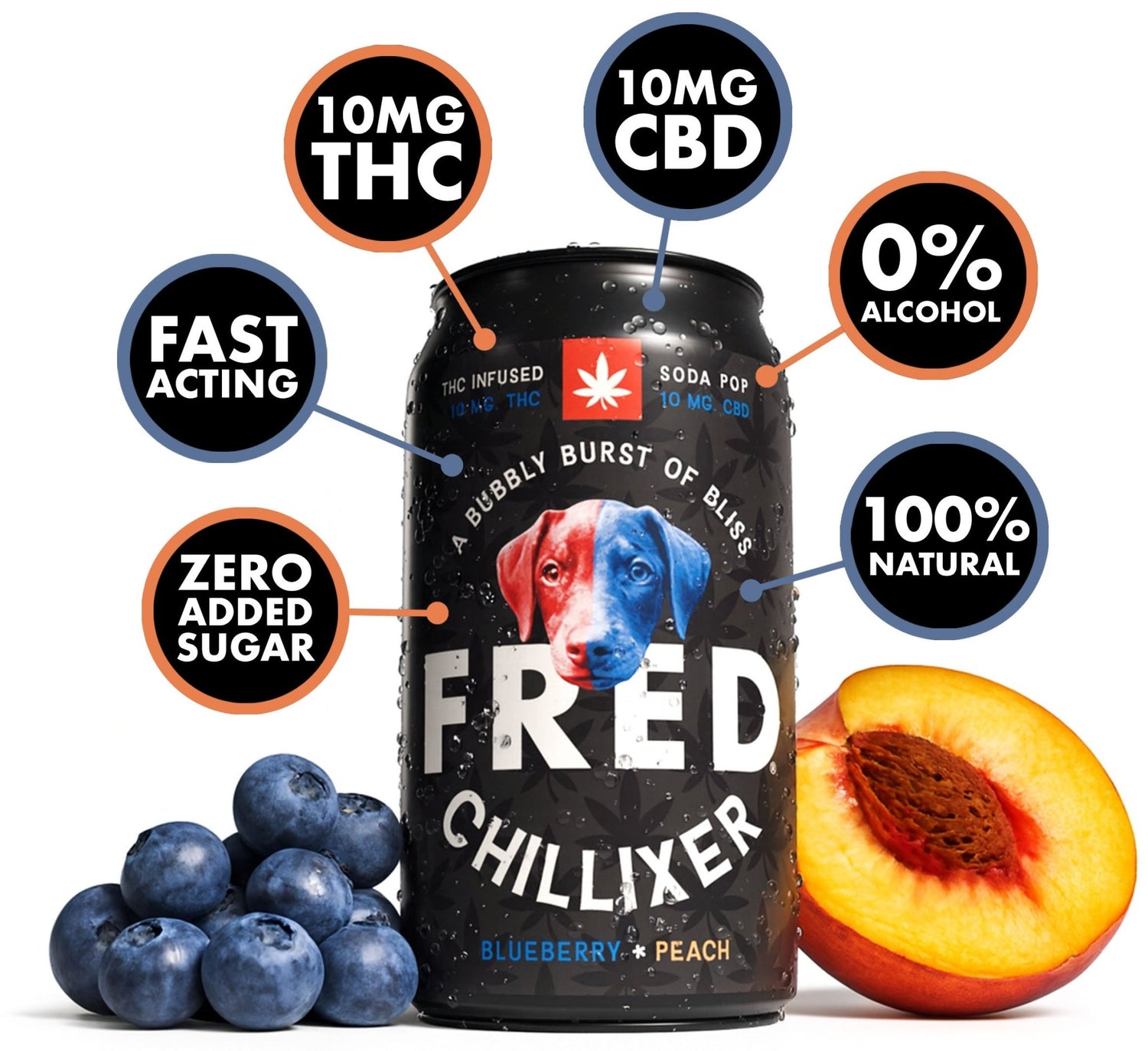 the FRED CHILLIXER - 4 PACK - Fizzy Lifting Infused Beverages
