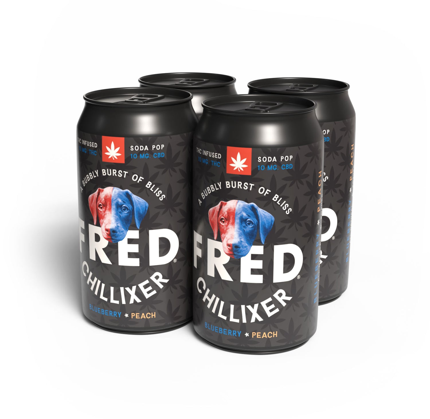 the FRED CHILLIXER - 4 PACK - Fizzy Lifting Infused Beverages