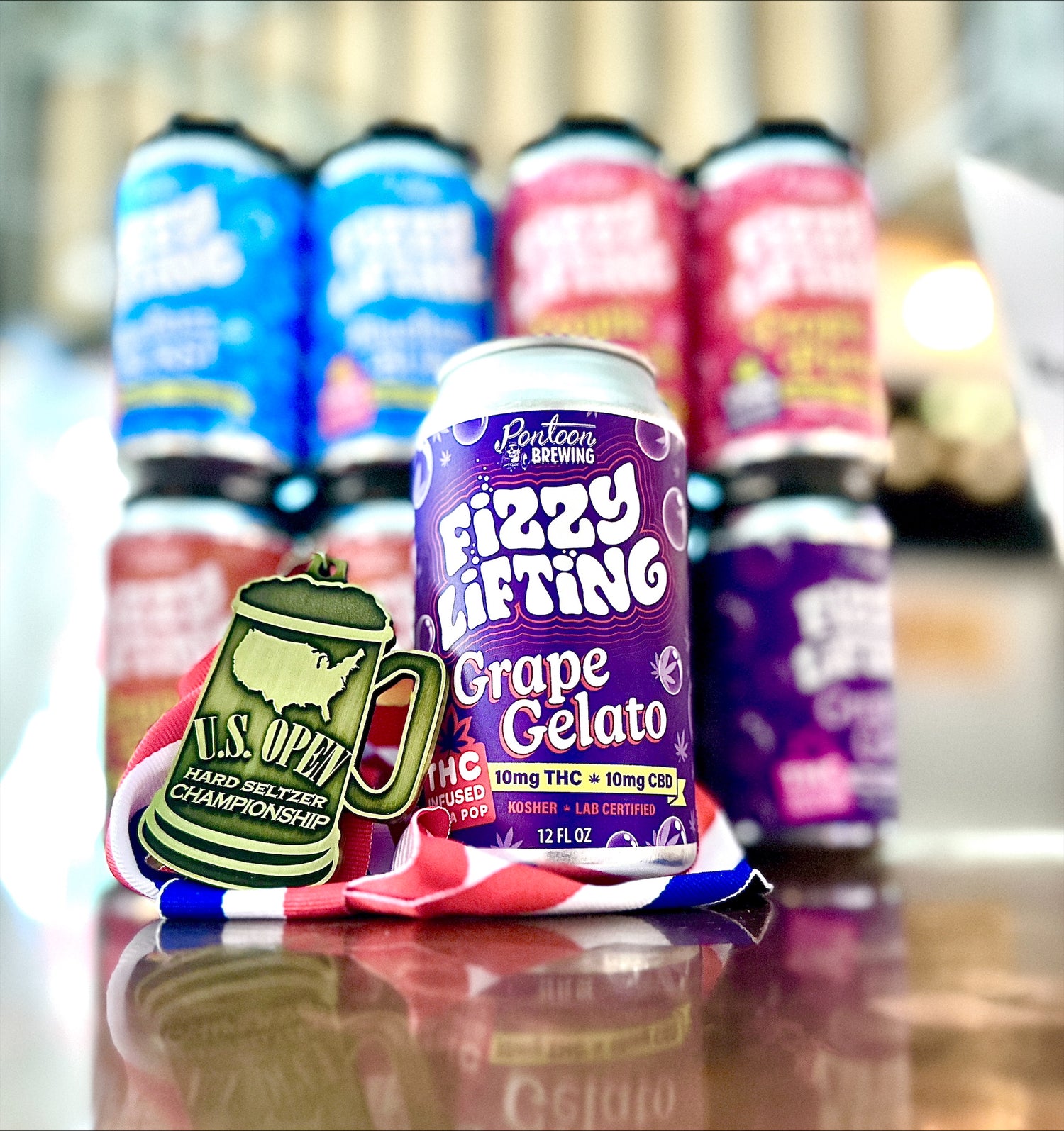Fizzy Lifting Grape Gelato THC Soda – 4‑Pack (10mg Delta‑9 | Fast‑Acting Nano Float) - Fizzy Lifting Infused Beverages